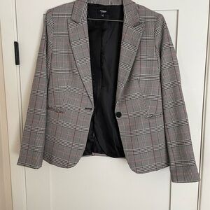 Premise Women’s Black and Red Plaid Blazer